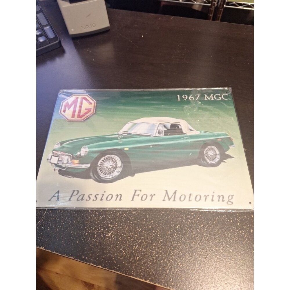 1967 MGC A Passion for Motoring Metal Tin Sign 8" x 12" Classic Car Decor
